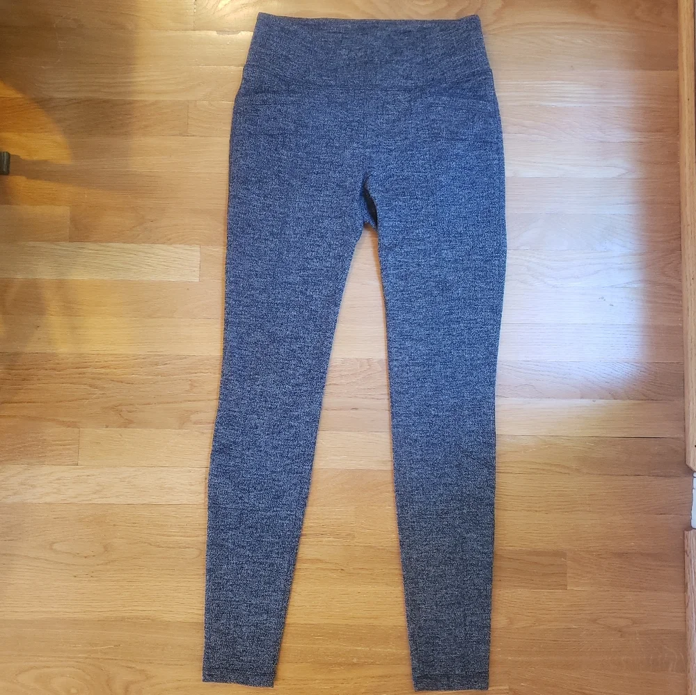 Athleta Herringbone High Waisted Leggings Pockets Medium Tall Charcoal Gray Grey - Picture 7 of 13